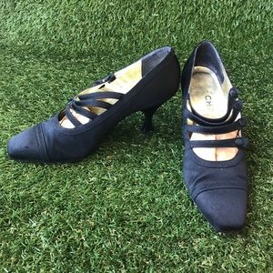 Chanel Vintage Satin Black Pumps Sz 36